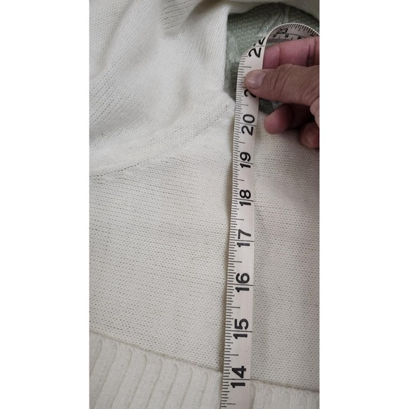 Antthony Cardigan Sweater Womens Medium Ivory Shawl Collar Button Ribbed Knit - Picture 10 of 15